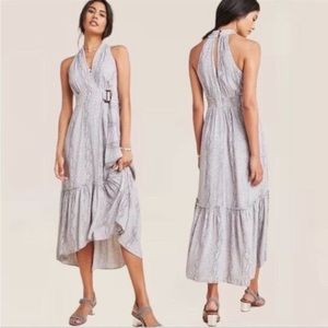 Anthropologie Marfa dress. Grey snakeskin faux wrap size 0